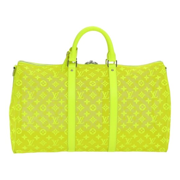 LOUIS VUITTON Monogram Mesh Keepall Bandouliere 50 Bag Yellow - Picture 3 of 15